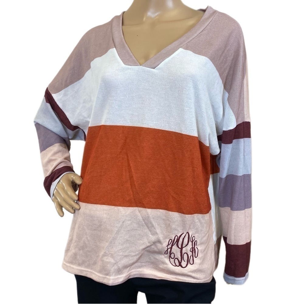 Jordann Striped Long Sleeve Sweater - Large